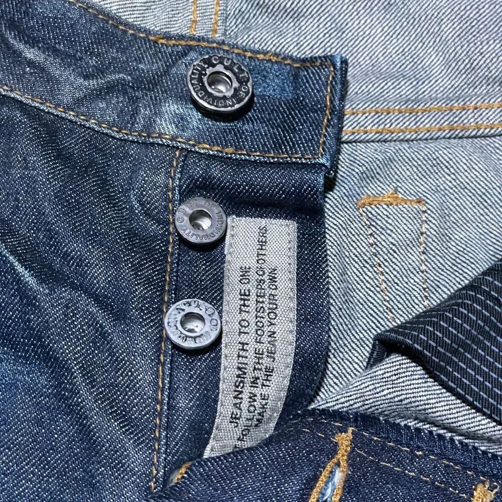 Cult of Individuality Jeans 34x29 Greaser Straight Blue Heritage Selvedge Denim - Picture 13 of 16